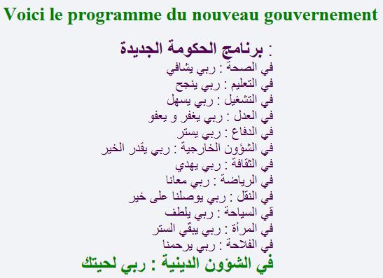 Programme du gouvernement algérien